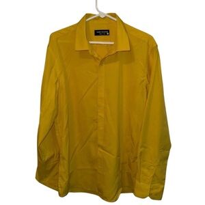 CLASSIC COLLECTION Men's Bold Yellow Dress Shirt